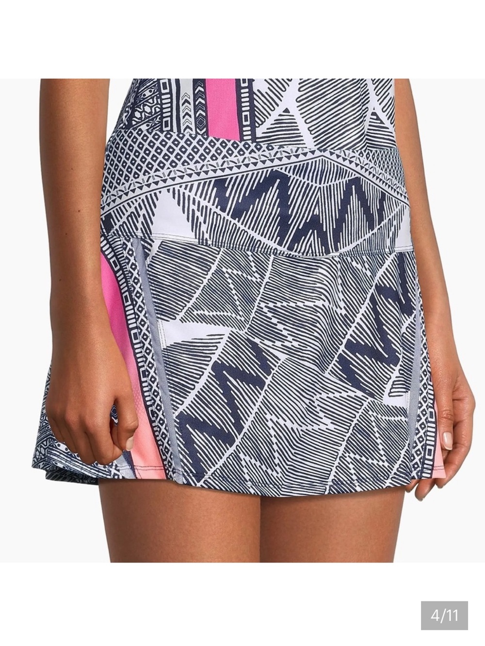 Lucky in Love Santa Fe Glow Tennis Pickleball Skort Navy Pink Size L Activewear